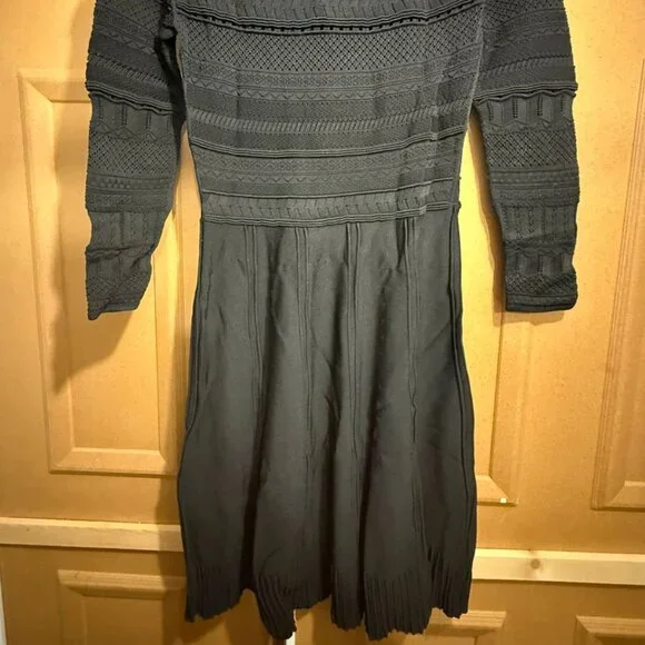 REISS Black Knit Midi Dress | Size US 6 (EU 38) - Picture 8 of 11